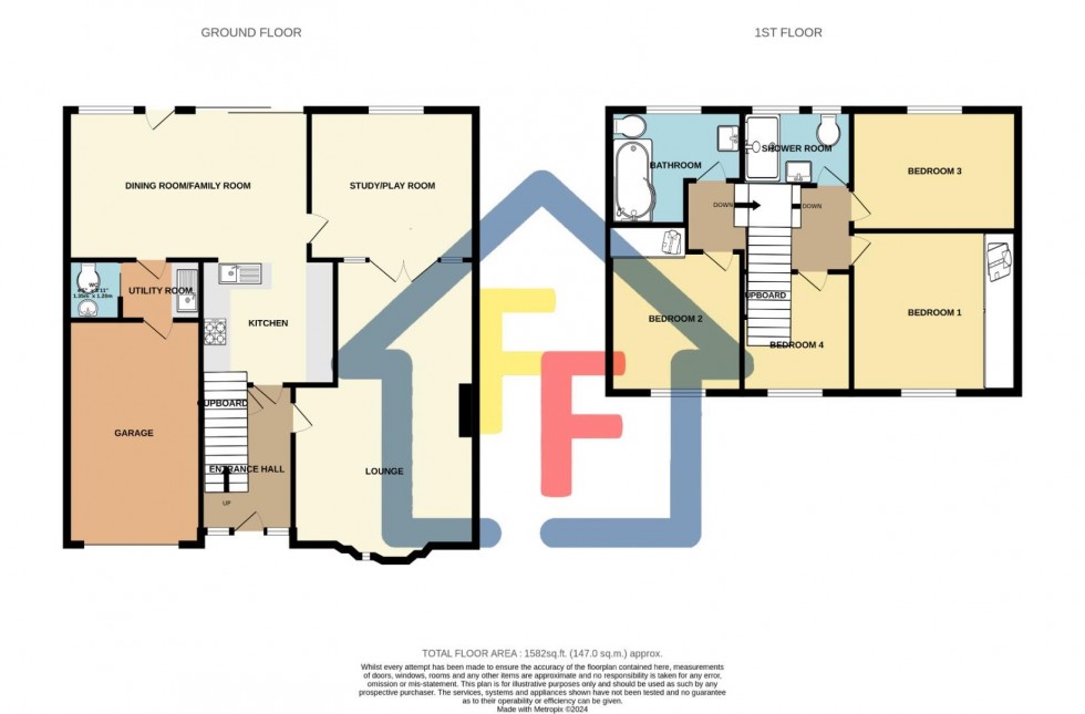 Floorplan for Manston Drive, Bishop's Stortford