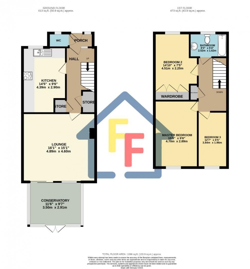 Floorplan for Northolt Avenue, Bishops Stortford