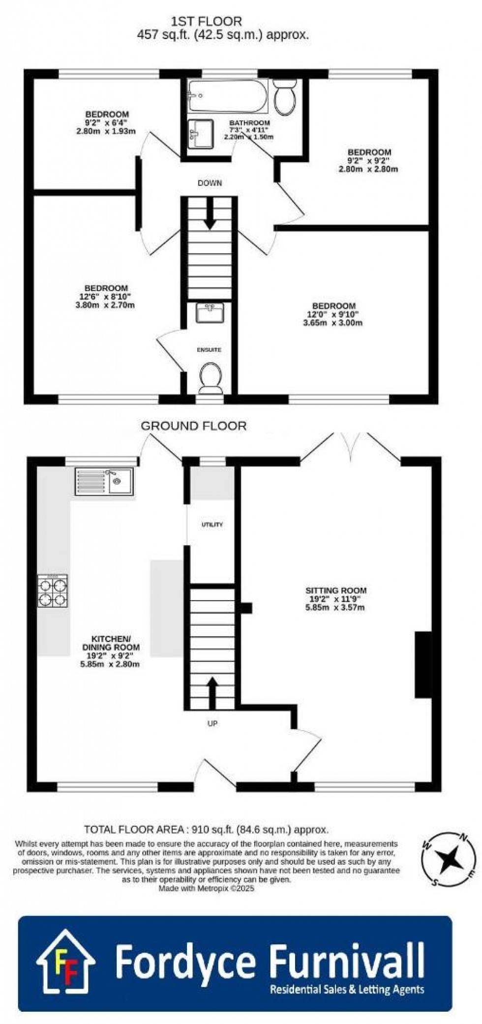 Floorplan for Norfolk Way, Bishop's Stortford